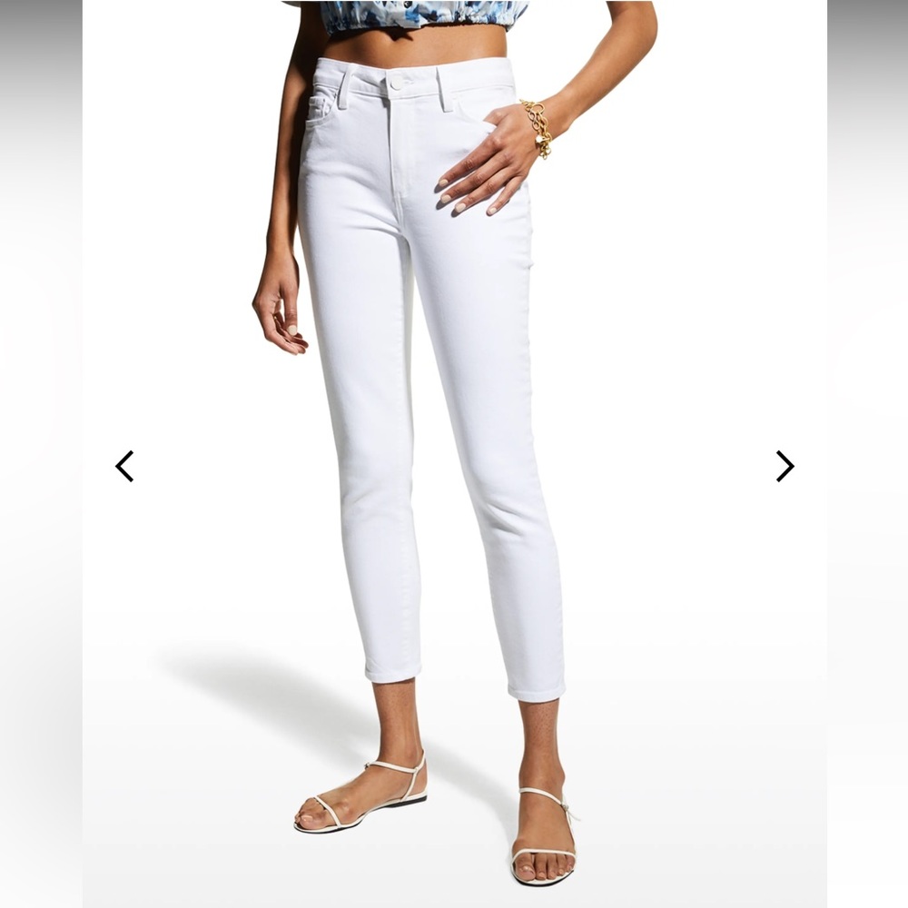 PAIGE Hoxton Ankle White Raw Cut Jeans White 26